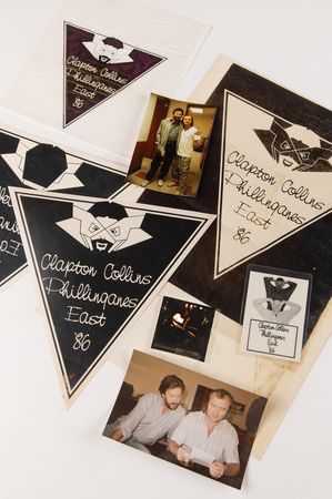 Lot #9369 Eric Clapton and Phil Collins 'Clapton Collins Phillinganes East 86' Program Group Lot - Design Material and Photographs - Image 1