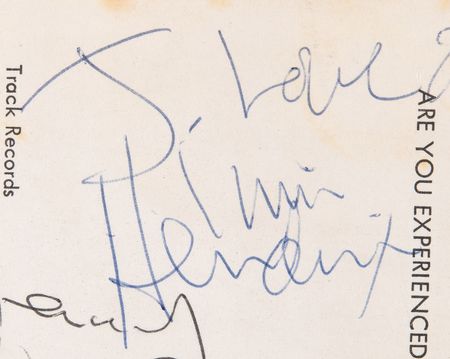 Lot #9226 Jimi Hendrix Signed Track Records Promotional Card - 