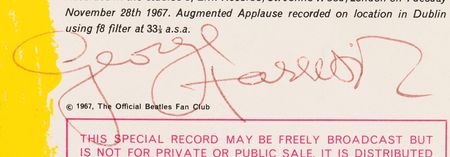 Lot #9039 John Lennon and George Harrison Signed 'Christmas Time (Is Here Again)' 7-Inch Single Record - Obtained at the Magical Mystery Tour Private Movie Screening (December 1967) - Image 5
