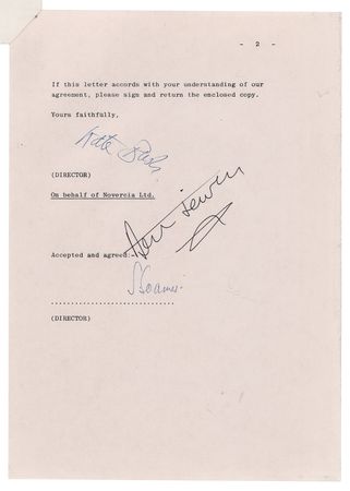 Lot #9417 Kate Bush Document Signed - Image 1