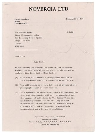 Lot #9417 Kate Bush Document Signed - Image 2