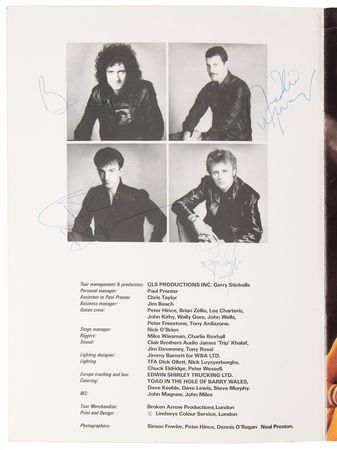 Lot #9286 Queen Signed 1982 'Hot Space Tour' Program - Obtained at Elland Road Football Stadium (May 29, 1982) - Image 1