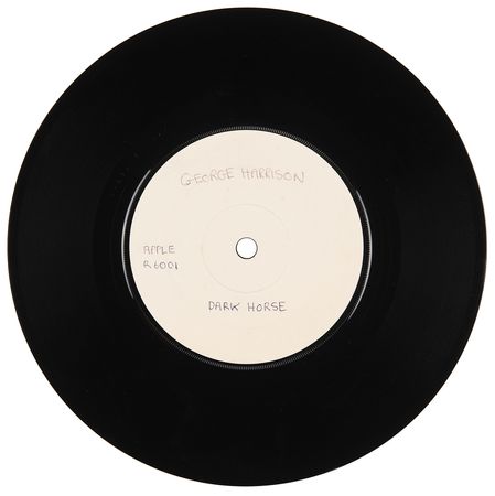 Lot #9060 George Harrison Original Test Pressing for the Unreleased Single 'Dark Horse / I Don’t Care Anymore' - Image 1