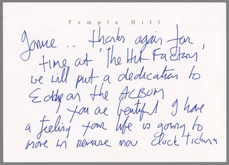 Lot #9410 U2: Bono Autograph Letter Signed to the Wife of Eddie Germano, Owner of The Hit Factory Recording Studio - Image 1