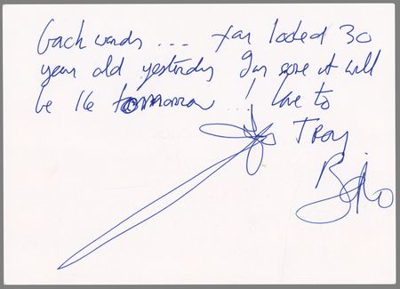 Lot #9410 U2: Bono Autograph Letter Signed to the Wife of Eddie Germano, Owner of The Hit Factory Recording Studio - Image 2