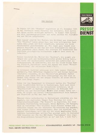 Lot #9083 Beatles Original German Electrola Press Kit (Late 1963) - Image 5