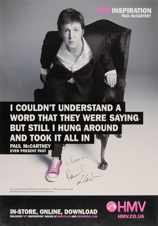 Lot #9055 Paul McCartney Signed HMV Records ?Our Inspiration? Poster - Image 1