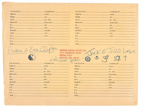 Lot #9059 George Harrison Twice-Signed Mailing Envelope Sent to Pattie Boyd and Eric Clapton - Image 1