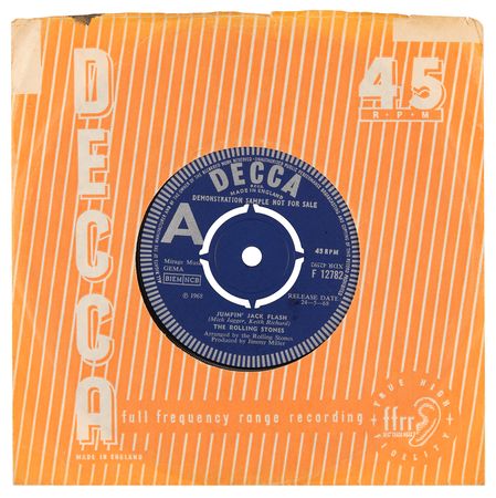 Lot #9257 Rolling Stones 45 RPM Demonstration Single Record for 'Jumpin’ Jack Flash' - Image 3