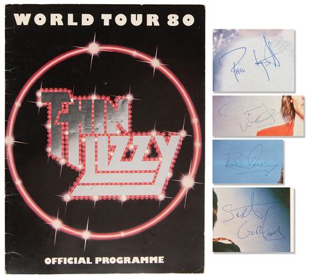 Lot #9392 Thin Lizzy Signed 1980 World Tour Program - Image 1