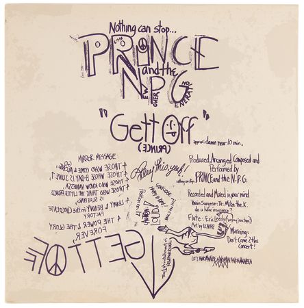 Lot #9450 Prince Rare 'Gett Off, Damn Near 10