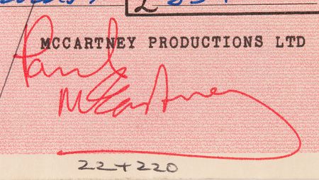 Lot #9054 Paul McCartney Signed Check to the National Trust - Image 2
