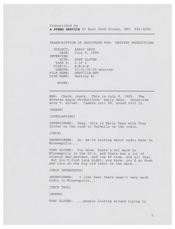 Lot #9211 Bob Dylan: Tony Glover Interview Transcript and Promo Materials for 'No Direction Home' - Image 2