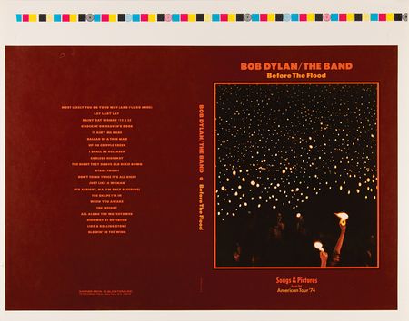 Lot #9165 Bob Dylan and The Band Book Cover Proof by Barry Feinstein - Before the Flood - Image 1
