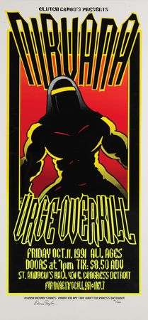 Lot #9474 Nirvana 1991 Detroit Concert Poster
