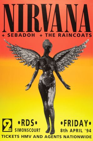 Lot #9472 Nirvana 1994 Dublin 'Bus Shelter' Concert Poster (Canceled Show - Cobain's Death) - Image 1