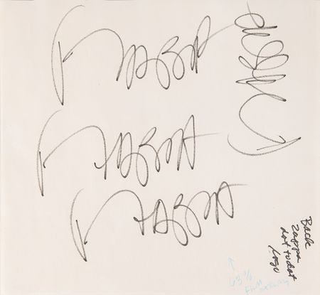 Lot #9397 Frank Zappa (4) Signatures - Multi-Signed Sheet Used for a 1984 Tour Shirt - Image 1