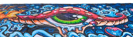 Lot #9491 Sublime with Rome Massive Stage-Used 2015 Summer Tour 'Sirens' Concert Backdrop (33-feet x 30-feet) - Image 12