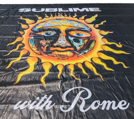 Lot #9490 Sublime with Rome Huge Stage-Used 2015 Summer Tour 'Burning Sun' Concert Backdrop (30-feet x 20-feet) - Image 2