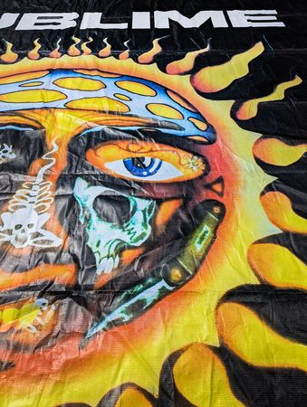 Lot #9490 Sublime with Rome Huge Stage-Used 2015 Summer Tour 'Burning Sun' Concert Backdrop (30-feet x 20-feet) - Image 7