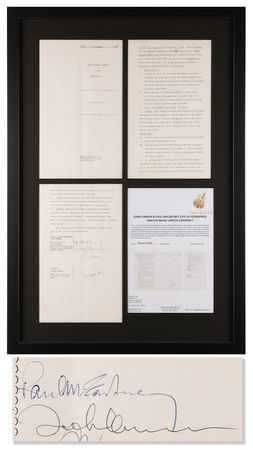 Lot #9037 John Lennon and Paul McCartney Signed Contract for the Promotion of Maclen Music Limited (1975) - Image 1