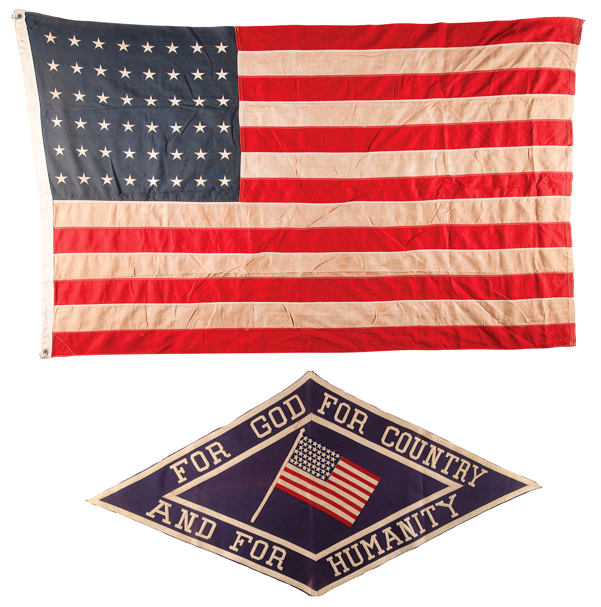 American Flag (48 Star) by Bull Dog Bunting and WWII Home Front Banner