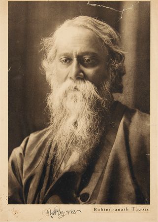 Lot #713 Rabindranath Tagore Signed Photograph - Rare Oversized Portrait - Image 1