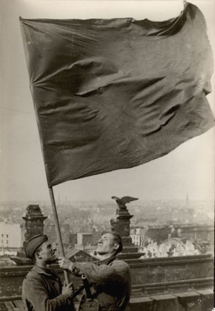 Lot #520 Anatoly Morozov 'Victory Banner on the Top of the Reichstag' Original Photograph - Image 1