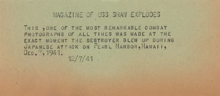 Lot #530 Pearl Harbor: 'USS Shaw Explodes' Original Photograph - Image 3