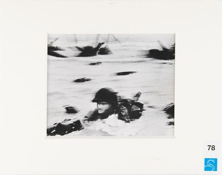 Lot #379 Robert Capa 'Omaha Beach During the D-Day Landings' Wire Photograph - Image 1