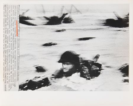 Lot #379 Robert Capa 'Omaha Beach During the D-Day Landings' Wire Photograph - Image 2