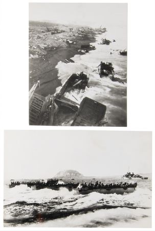 Lot #455 Battle of Iwo Jima (2) AP Wire Photos - Image 1