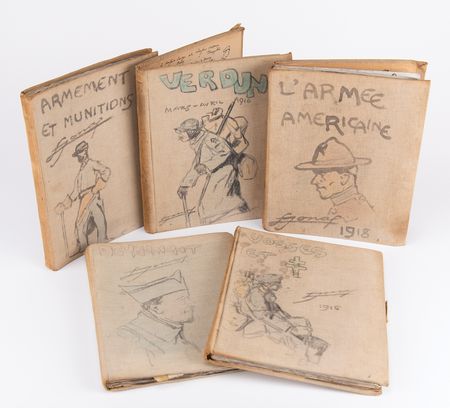 Lot #354 Lucien Jonas (8) Original WWI Drawings in Limited Edition Book Set - Image 2