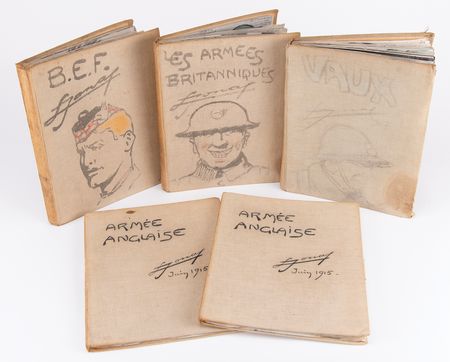 Lot #354 Lucien Jonas (8) Original WWI Drawings in Limited Edition Book Set - Image 3