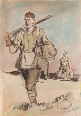 Lot #354 Lucien Jonas (8) Original WWI Drawings in Limited Edition Book Set - Image 8