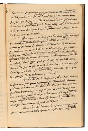 Lot #205 Edouard Branly Autograph Manuscript Signed - Draft of His Communication to the Academy of Sciences Exposing the Principles of Wireless Telegraphy - Image 10