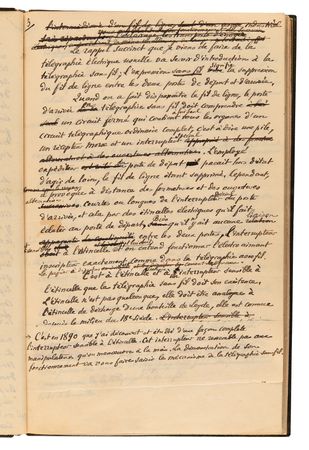 Lot #205 Edouard Branly Autograph Manuscript Signed - Draft of His Communication to the Academy of Sciences Exposing the Principles of Wireless Telegraphy - Image 6