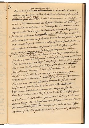 Lot #205 Edouard Branly Autograph Manuscript Signed - Draft of His Communication to the Academy of Sciences Exposing the Principles of Wireless Telegraphy - Image 8