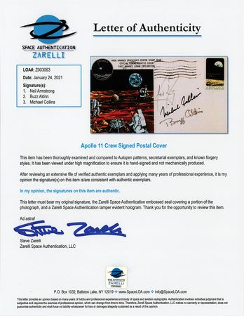 Lot #587 Apollo 11 Crew-Signed 'Type 1' Insurance Cover - Image 2
