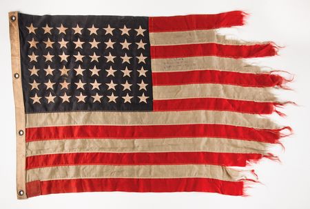 Lot #360 Normandy Invasion Flag from USS LST-392 - Rare 48-Star Naval Ensign Flag from D-Day - Image 1