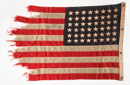 Lot #360 Normandy Invasion Flag from USS LST-392 - Rare 48-Star Naval Ensign Flag from D-Day - Image 2