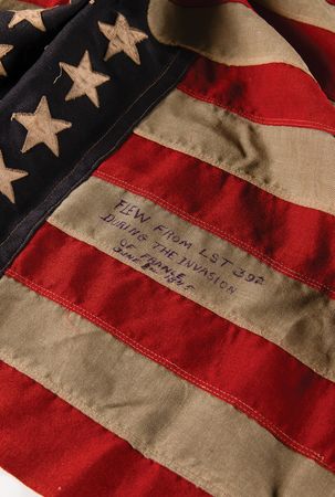 Lot #360 Normandy Invasion Flag from USS LST-392 - Rare 48-Star Naval Ensign Flag from D-Day - Image 5