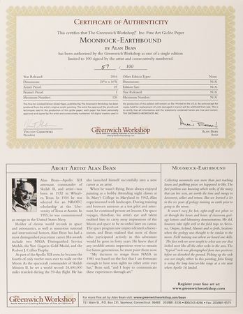Lot #611 Alan Bean Signed Giclee Print: 'Moonrock Earthbound' (Ltd. Ed. #57/100) - Image 3