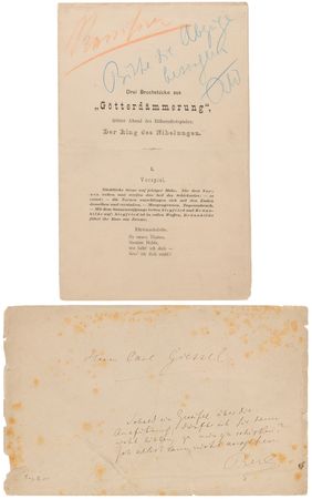 Lot #757 Richard Wagner Handwritten Draft for 