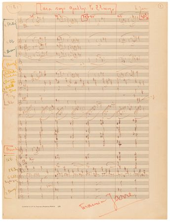 Lot #781 Maurice Jarre Autograph Musical Manuscript Signed - 'Lara's Theme' from Doctor Zhivago - Image 1