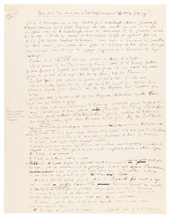 Lot #217 Louis Pasteur Handwritten Manuscript on Rabies Experiments: 