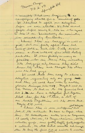 Lot #109 Ronald Reagan Partial Draft Autograph Letter Signed to His Daughter on the 1968 Campaign: 