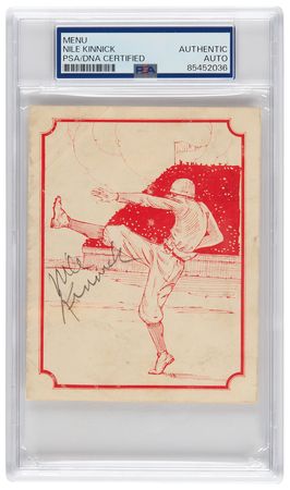 Lot #938 Nile Kinnick Rare Signed Menu - Heisman Trophy Winner and Naval Aviator - Image 1