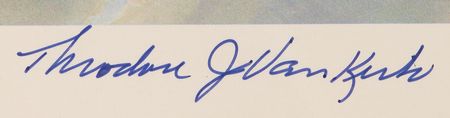 Lot #476 Enola Gay Signed 'Atomic Warfare Is Born' Print - Tibbets, Van Kirk, and Ferebee - Image 2