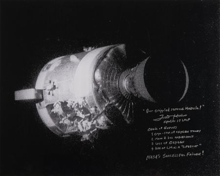 Lot #628 Fred Haise Oversized Signed Photograph - Image 1